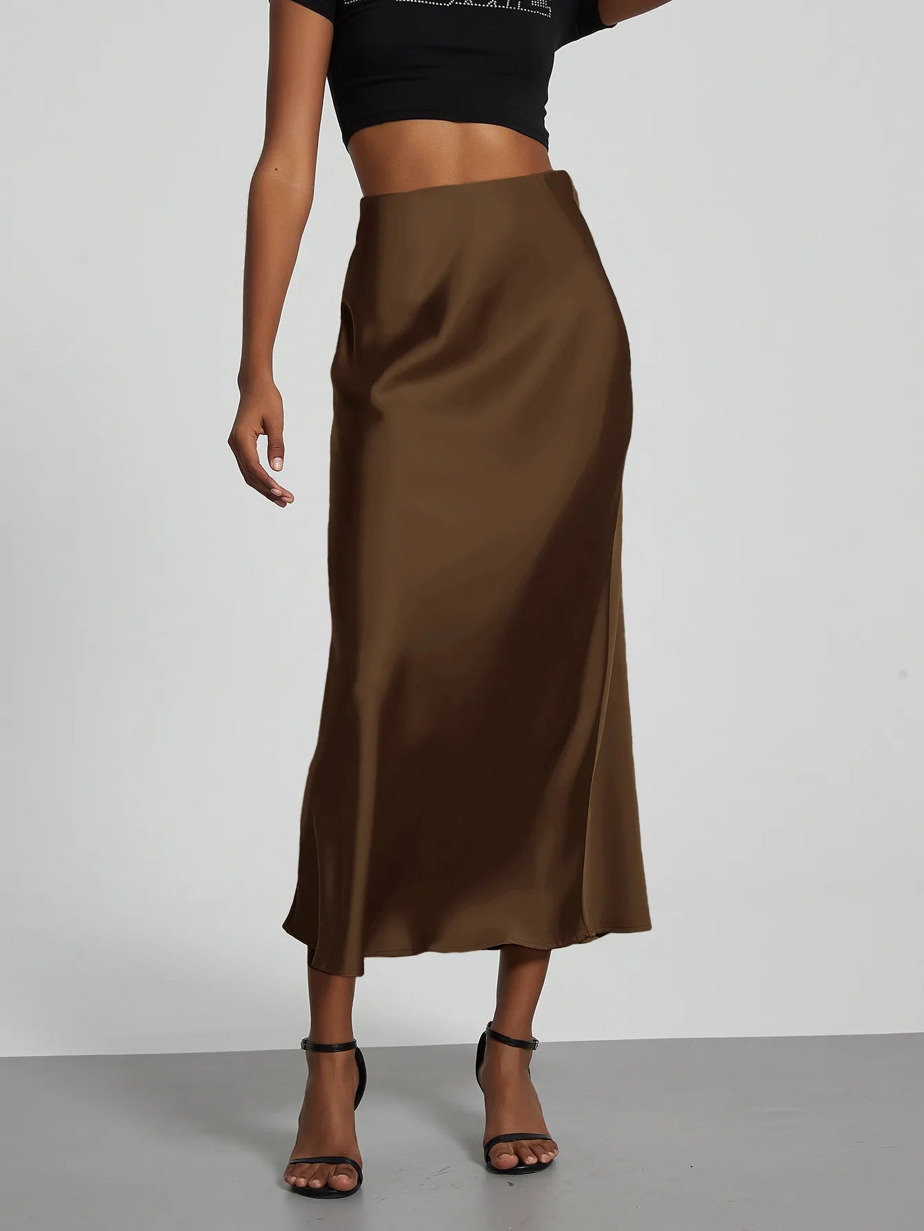 Saia Longa de Cetim Premium Feminina
