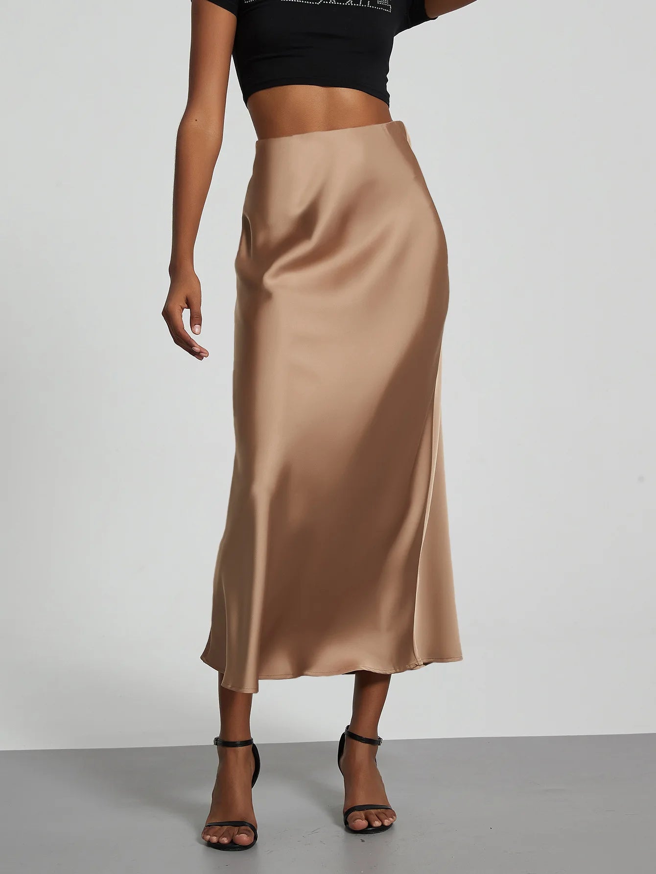 Saia Longa de Cetim Premium Feminina