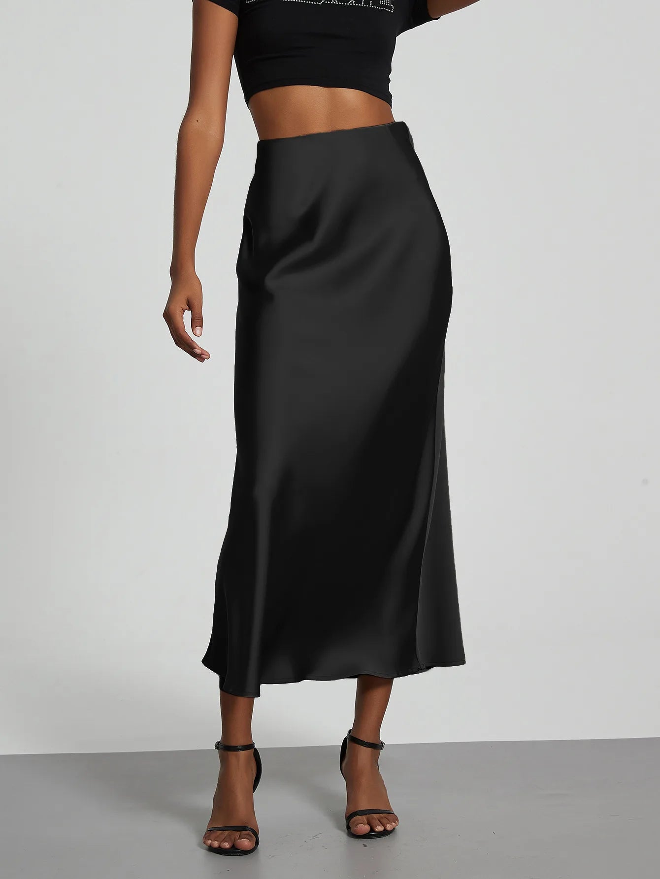 Saia Longa de Cetim Premium Feminina