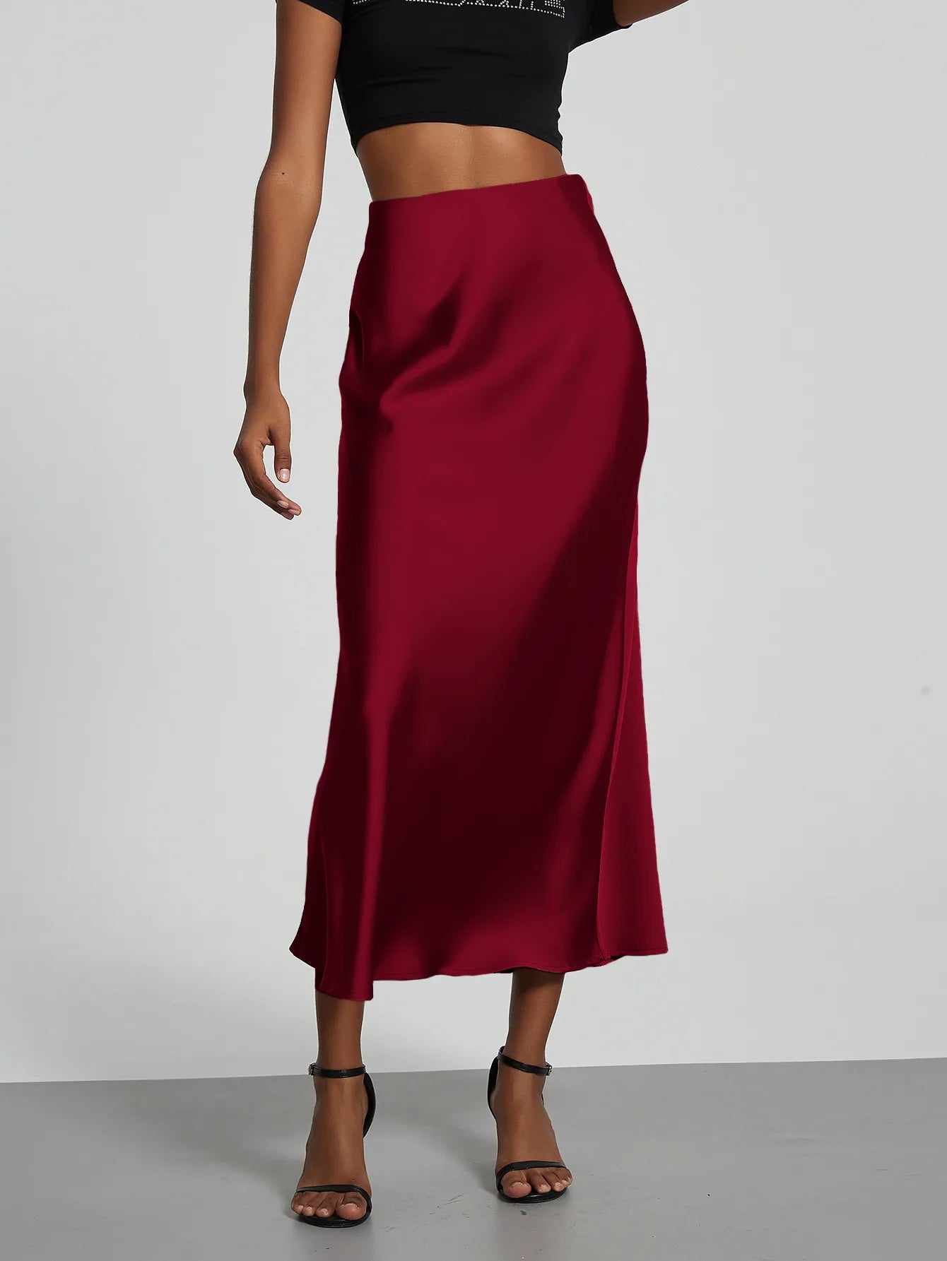 Saia Longa de Cetim Premium Feminina