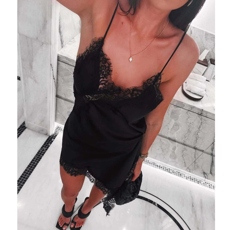Vestido Encanto de Cetim-Slip  Dress