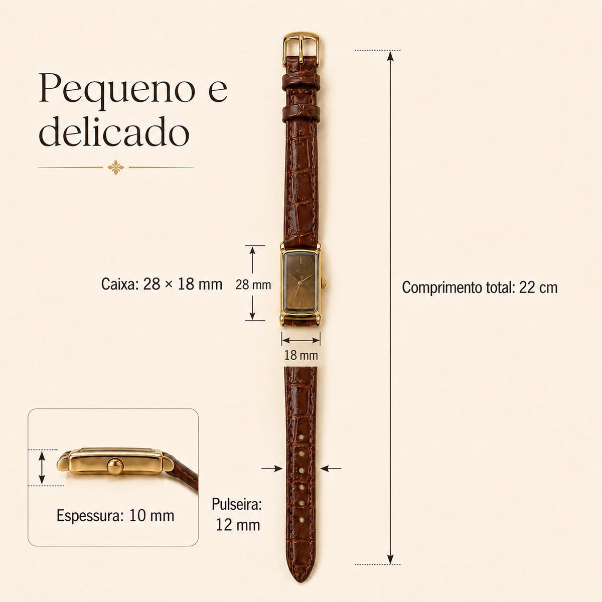 Relógio Feminino Elegance de Couro Premium