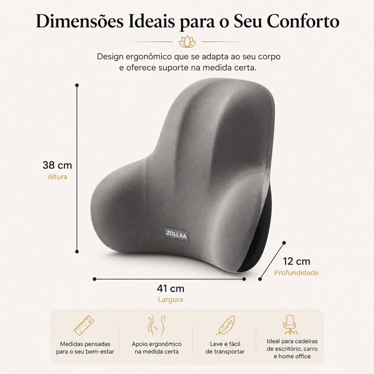 Almofada Ergonômica Premium para Cadeira e Escritório