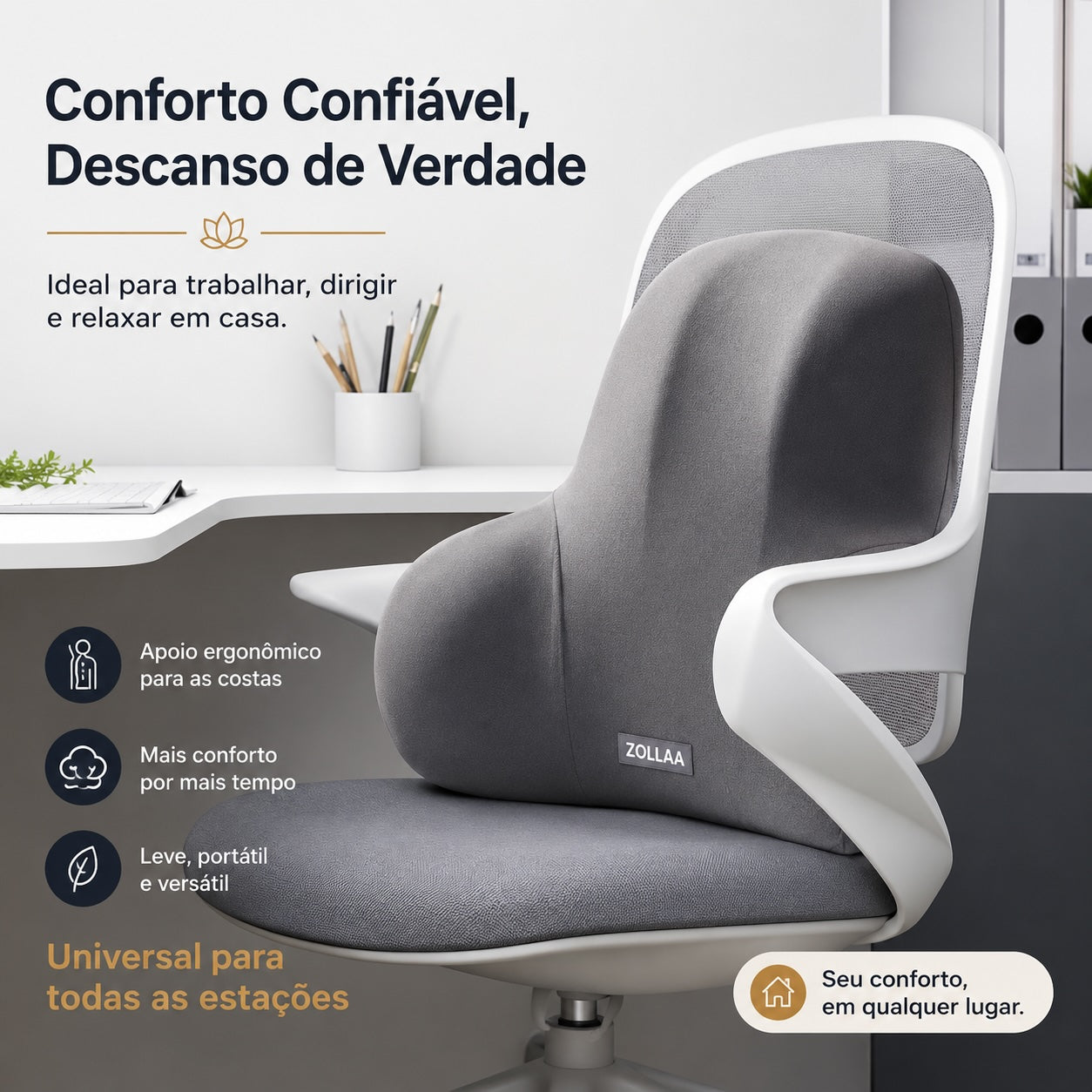Almofada Ergonômica Premium para Cadeira e Escritório