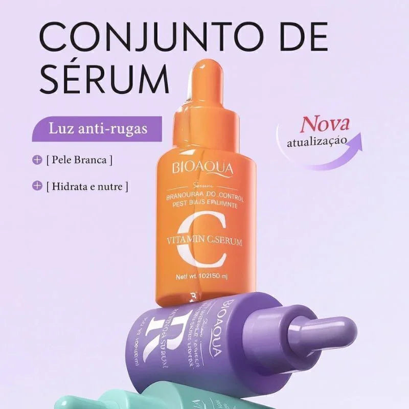 Kit Sérum Vitamina C + Retinol + Ácido Hialurônico