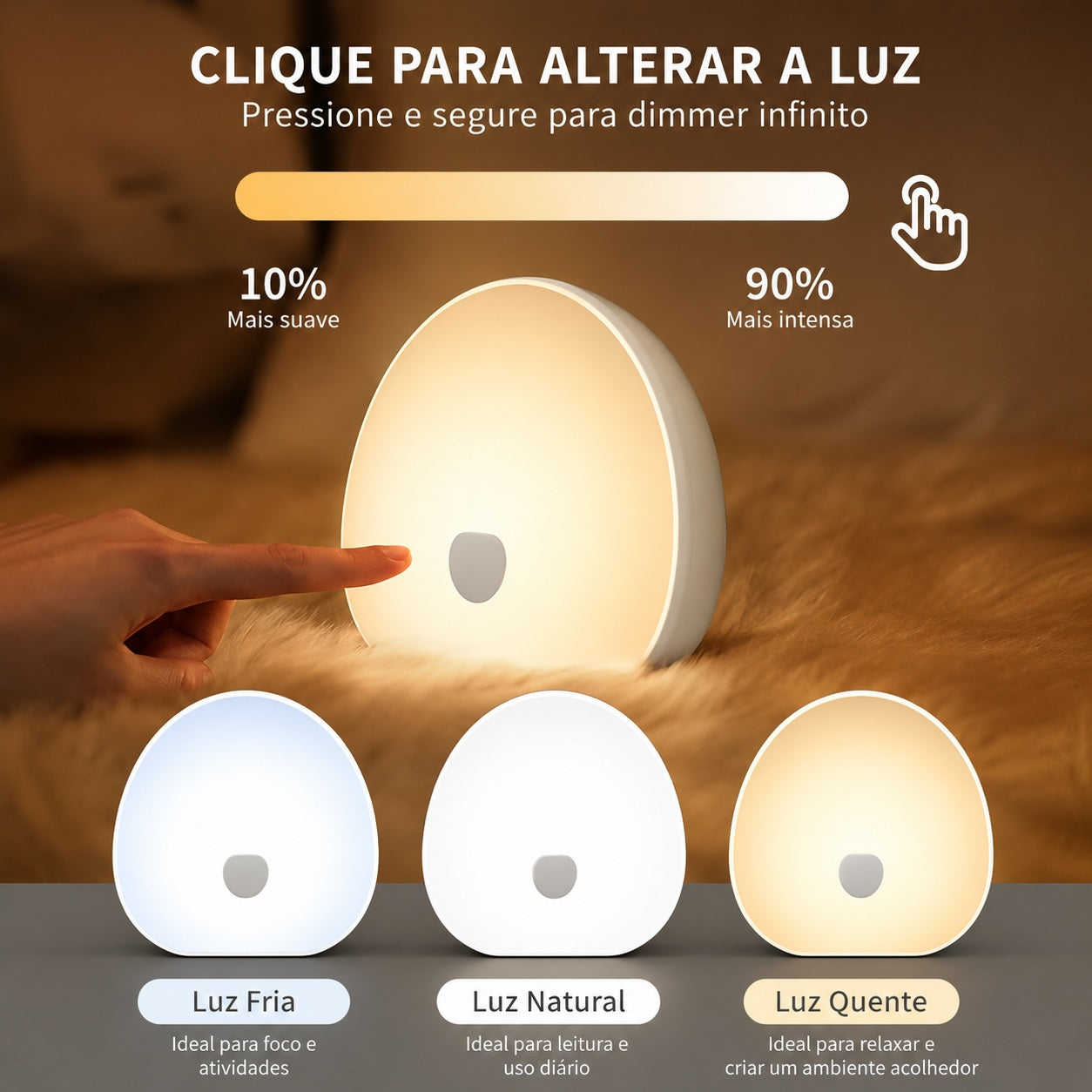 Máquina de Ruído Branco para Dormir com Timer e Luz Noturna