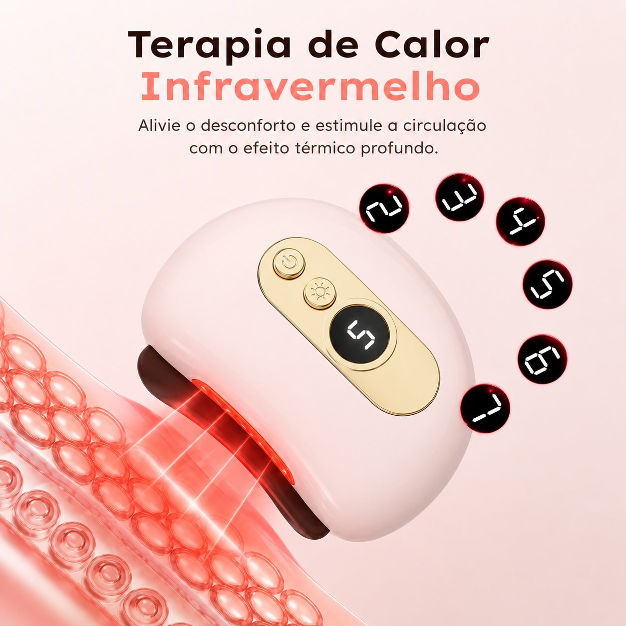 Massageador Facial Gua Sha Elétrico com Aquecimento