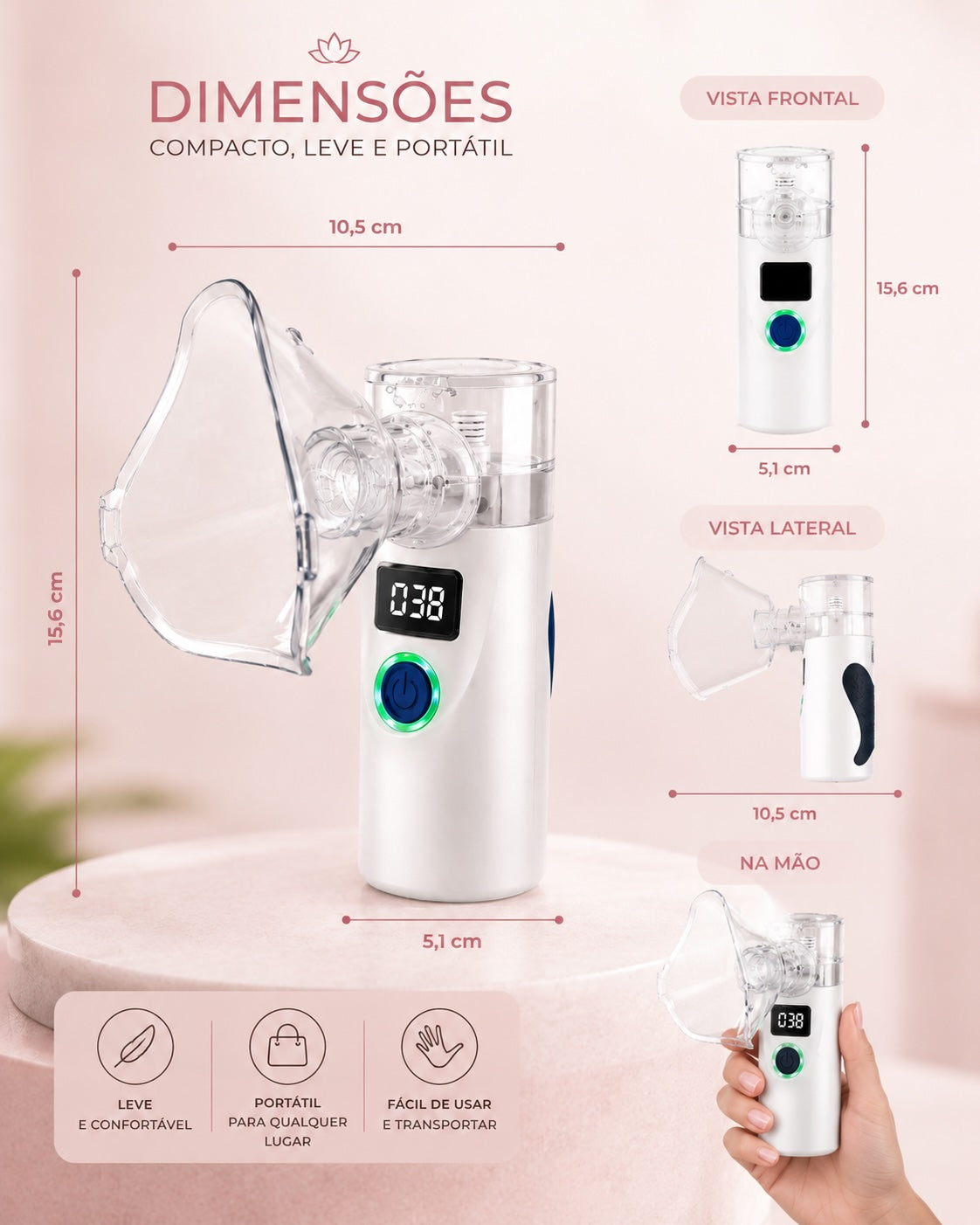 Vaporizador Facial Nano Iônico Portátil | Hidratação e Cuidados com a Pele
